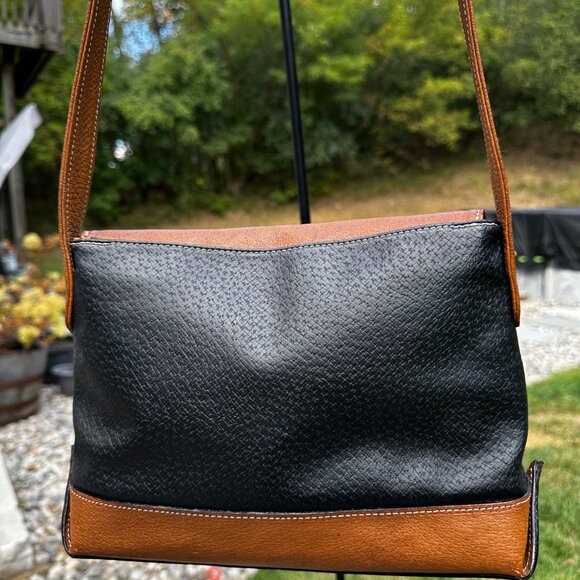 Vintage Valentino Garavani Crossbody Shoulder Bag Black Brown Leather Italy - Picture 11 of 16